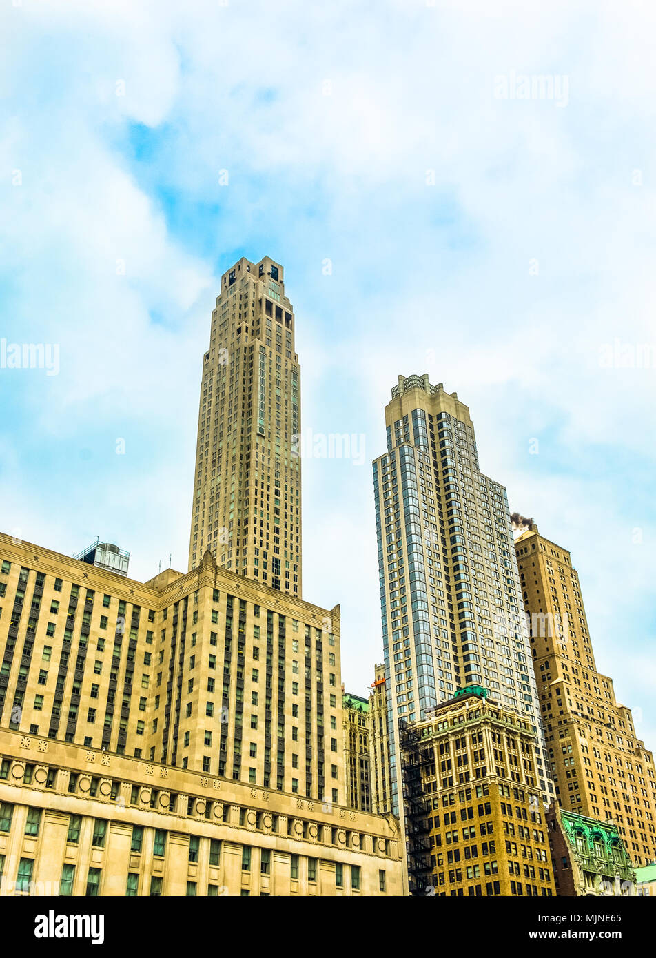 New York, États-Unis, janvier 2018, Manhattan bâtiments dans le centre-ville Banque D'Images