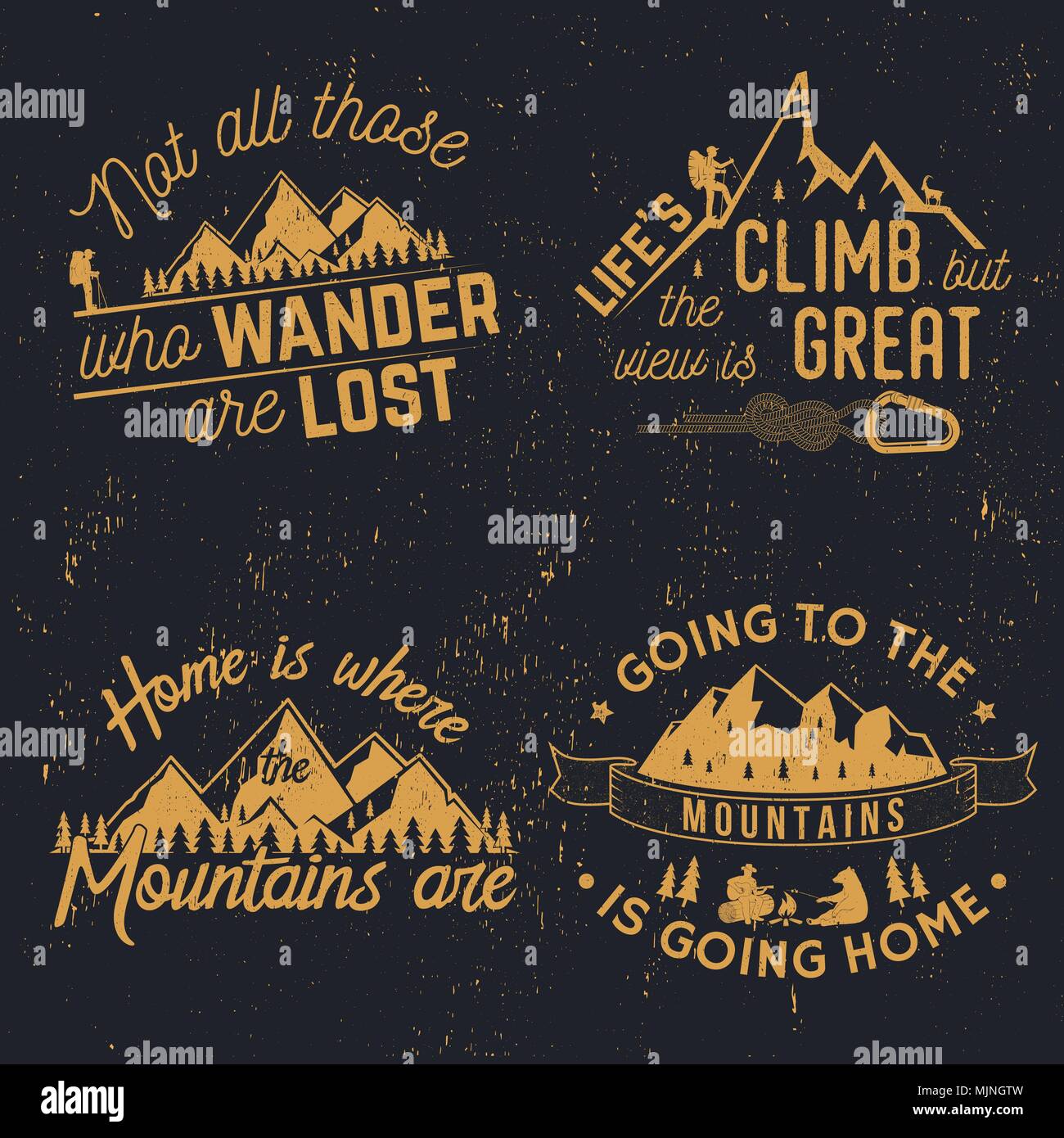 Aller A La Montagne Est De Retourner A La Maison Vector Illustration Concept Pour Chemise Ou D Un Logo D Impression De Timbres Ou De Piece En T Les Montagnes De Typographie Citation Retro