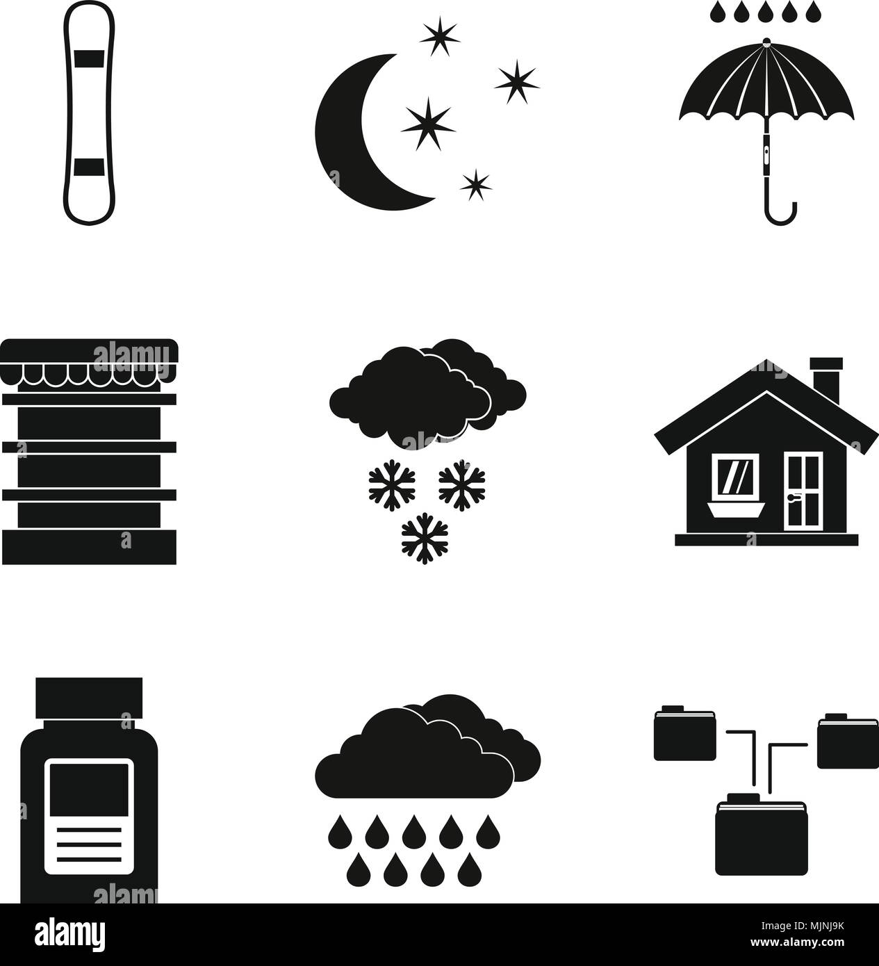 Chambre des représentants, le style simple icons set Illustration de Vecteur