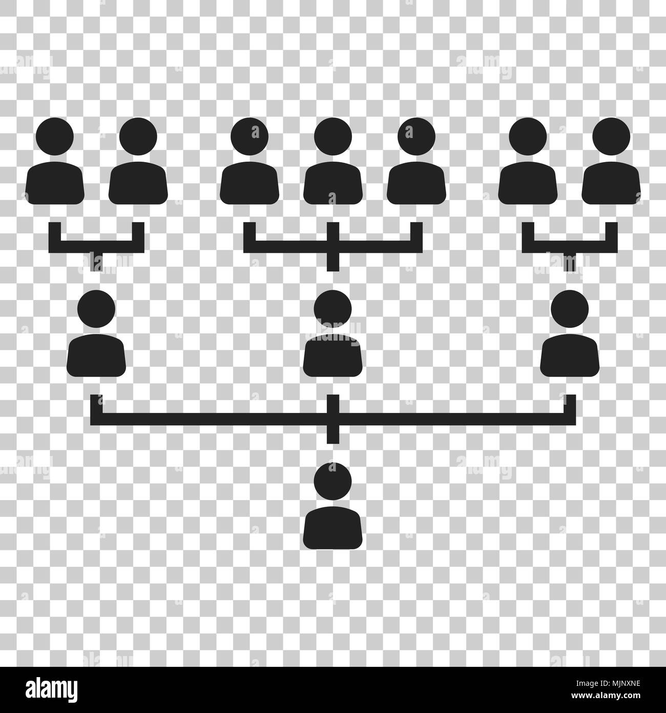 L =organigramme avec des gens d'affaires dans l'icône vecteur télévision style. Illustration de la coopération des personnes isolées sur fond transparent. Teamw Illustration de Vecteur