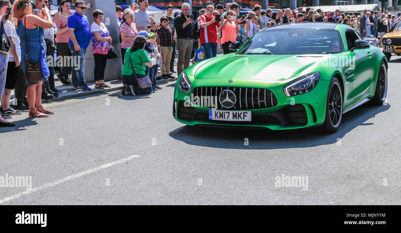 Voiture de sport Mercedes vert à l'événement Supercar,High Street,Stockton on Tees,Angleterre,UK Banque D'Images