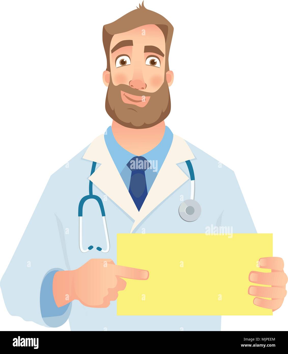 Doctor holding blank sign Illustration de Vecteur