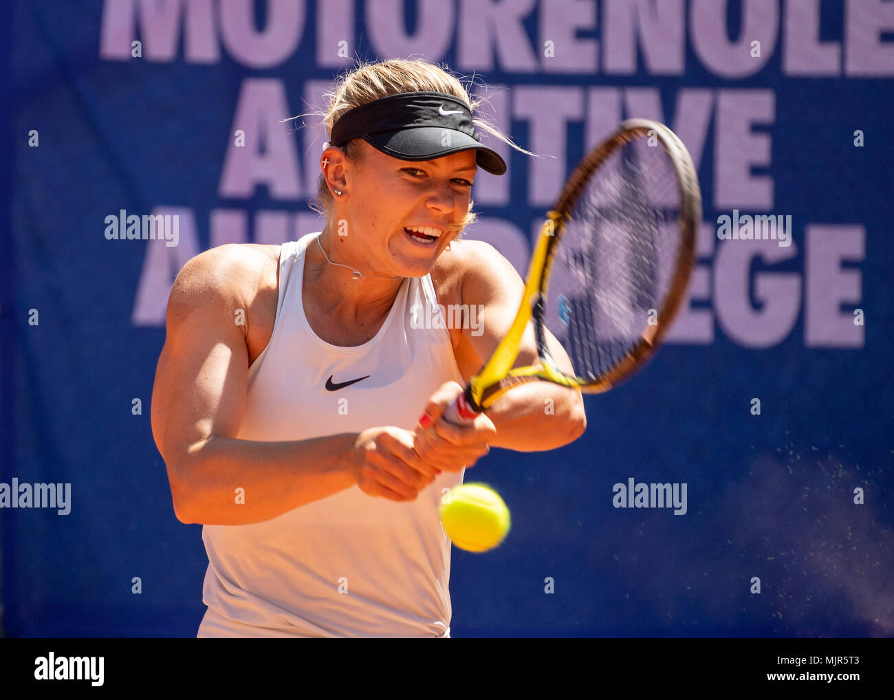 Karlsruhe, Allemagne. 06 mai, 2018. Dalma Galfi (HUN/RCT). GES/tennis/football : TEC Waldau, Stuttgart 06.05.2018 | Conditions de crédit dans le monde entier : dpa/Alamy Live News Banque D'Images