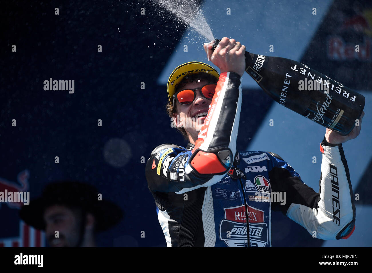 Marco Bezzecchi (12) de l'Italie et Pruestelgp Redox KTM lors de la journée de la course du Grand Prix Red Bull de l'Espagne, le circuit de Jerez - Angel Nieto, Jerez de la Frontera, Espagne. Samedi, 06 mai, 2018. Banque D'Images