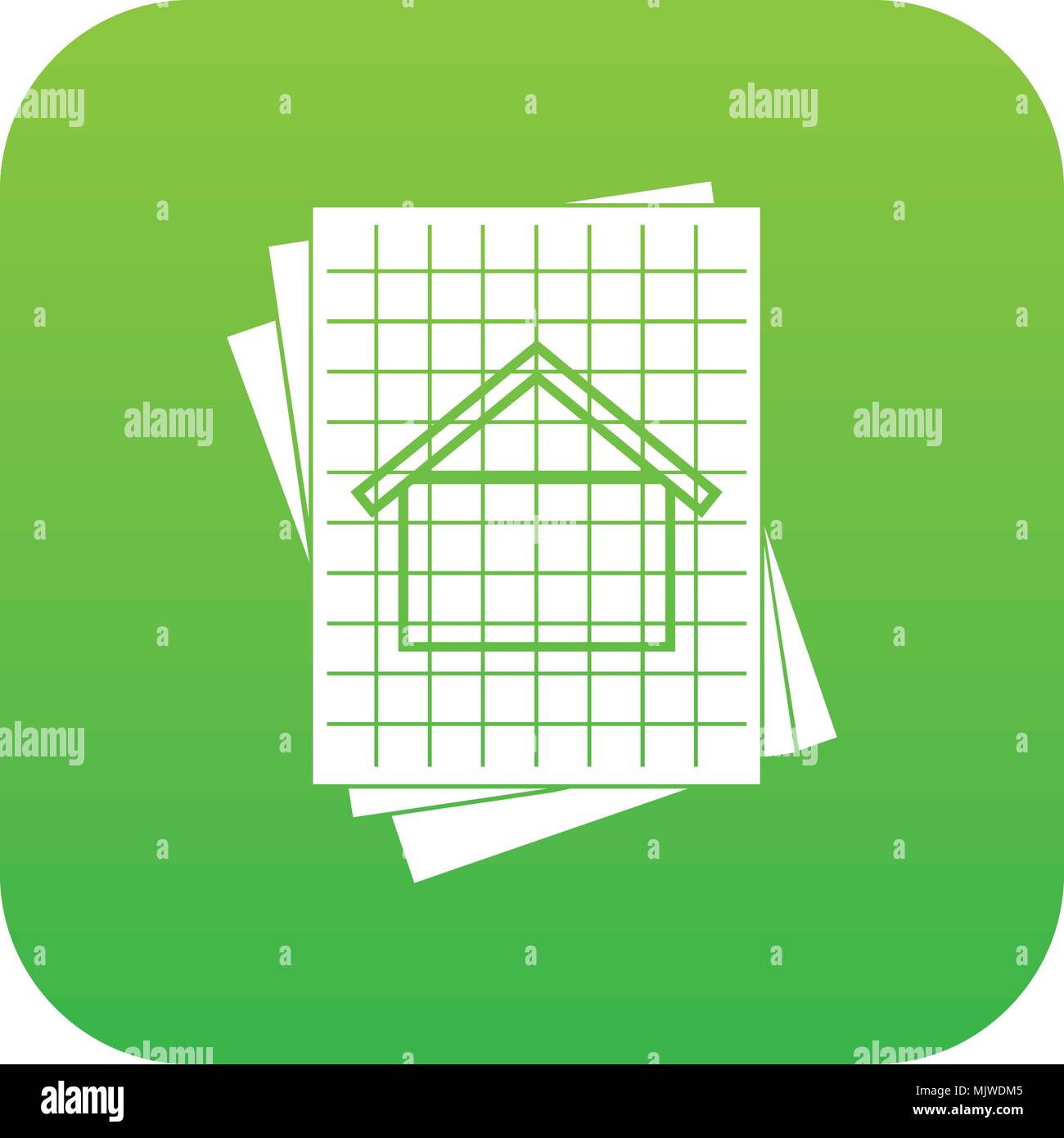 L'icône verte numérique plan maison Illustration de Vecteur