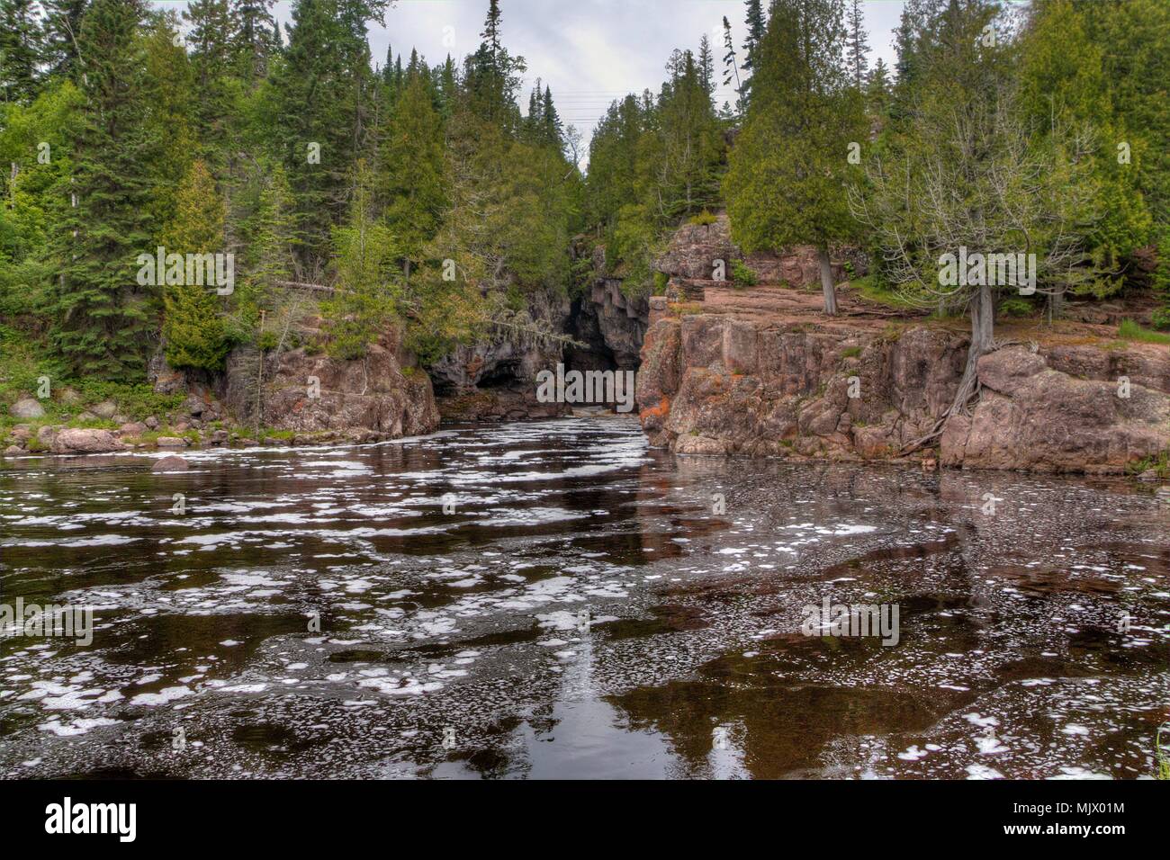 Temperance River est un parc d'État sur la rive nord du lac Supérieur au Minnesota Banque D'Images