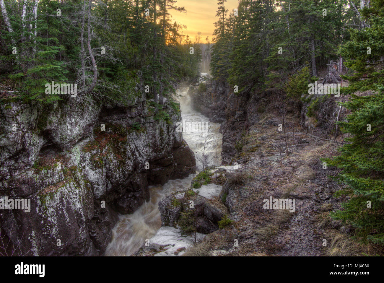 Temperance River est un parc d'État sur la rive nord du lac Supérieur au Minnesota Banque D'Images