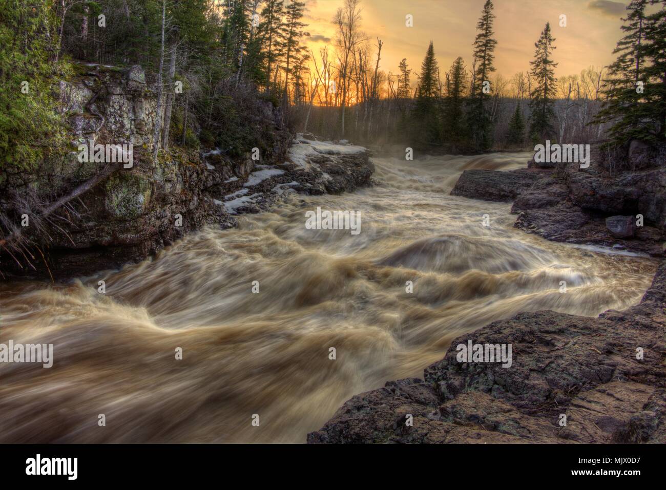 Temperance River est un parc d'État sur la rive nord du lac Supérieur au Minnesota Banque D'Images