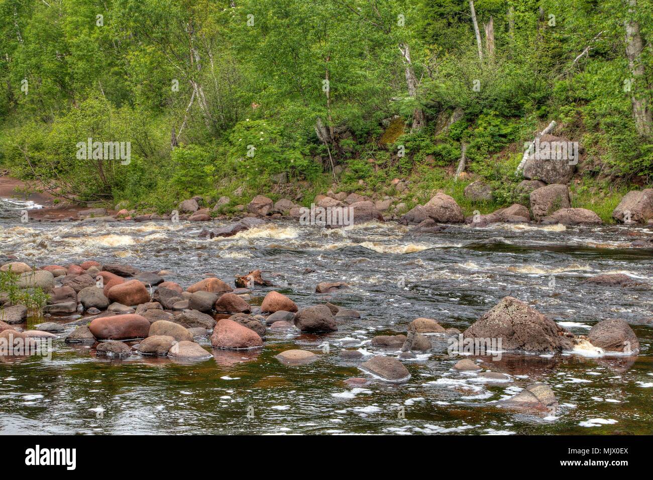 Temperance River est un parc d'État sur la rive nord du lac Supérieur au Minnesota Banque D'Images
