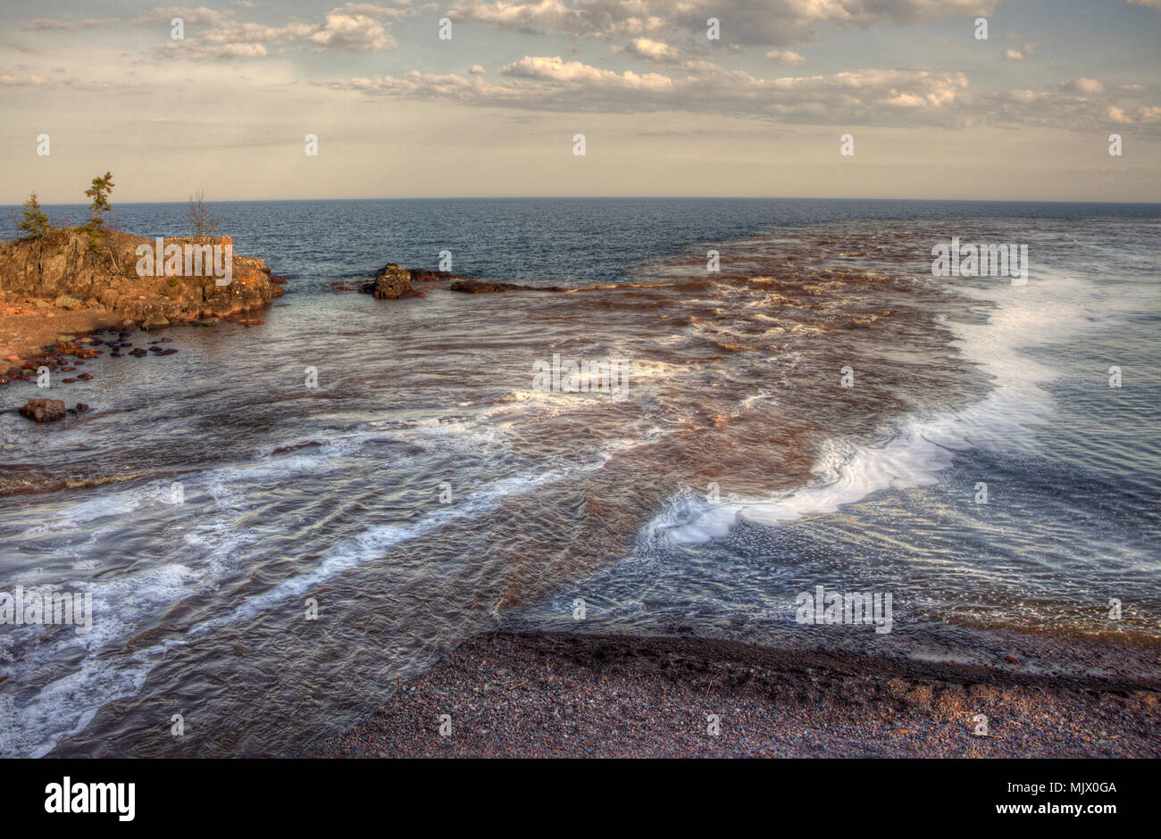 Temperance River est un parc d'État sur la rive nord du lac Supérieur au Minnesota Banque D'Images