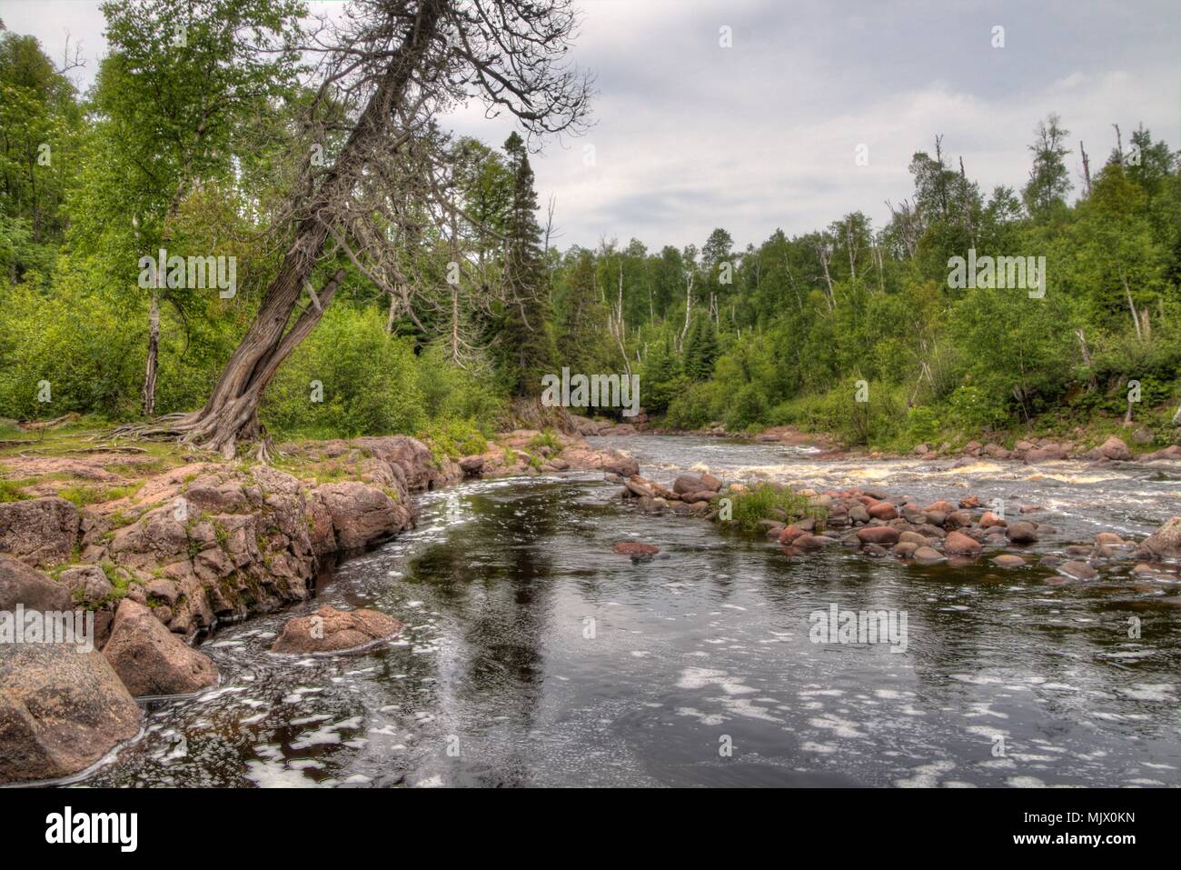 Temperance River est un parc d'État sur la rive nord du lac Supérieur au Minnesota Banque D'Images