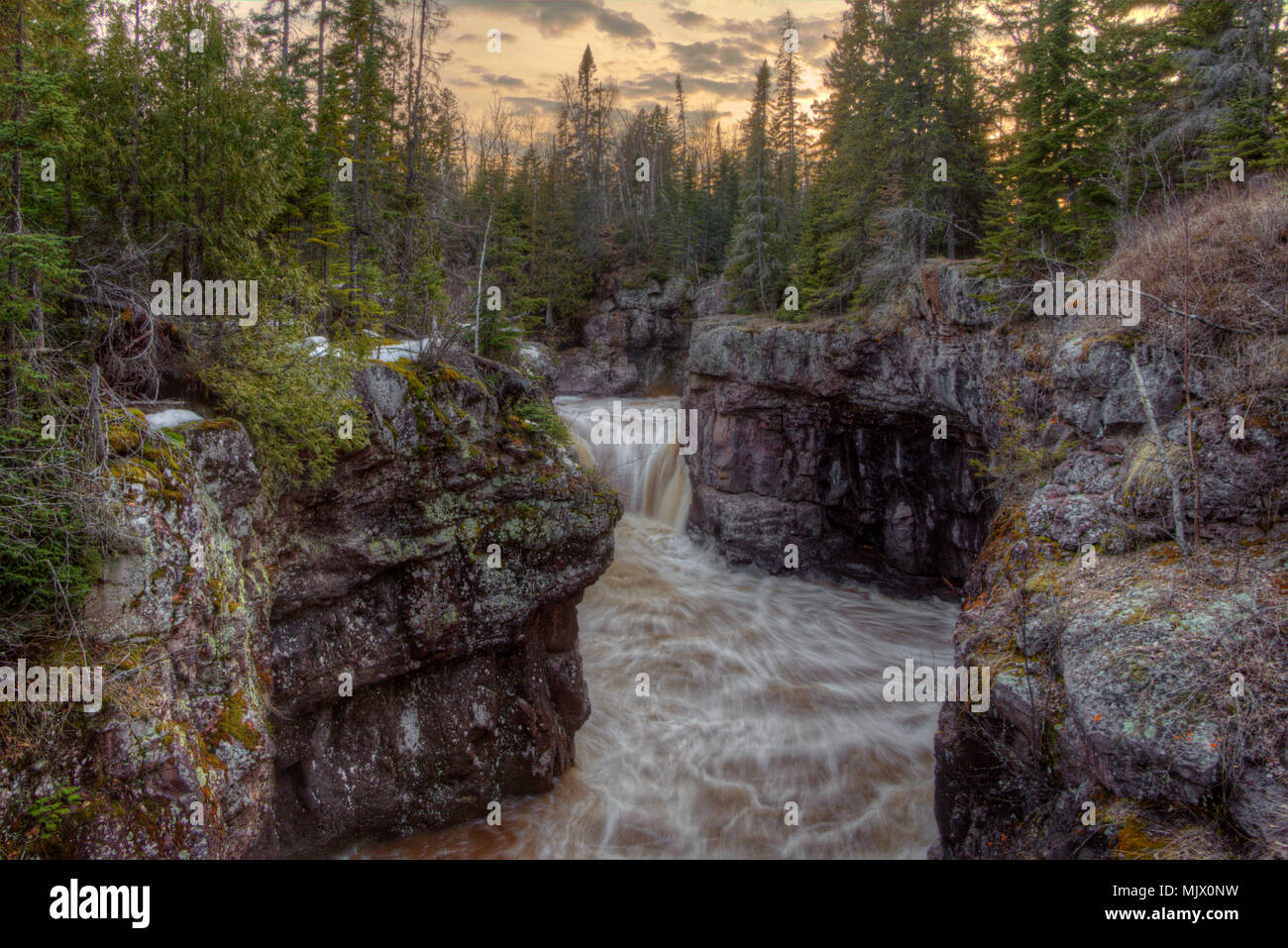 Temperance River est un parc d'État sur la rive nord du lac Supérieur au Minnesota Banque D'Images