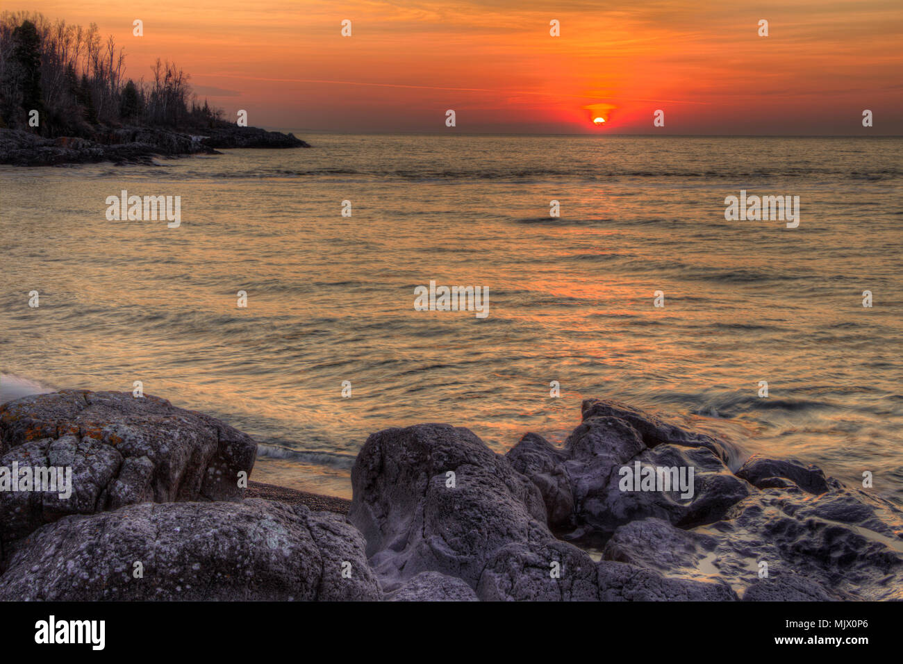 Temperance River est un parc d'État sur la rive nord du lac Supérieur au Minnesota Banque D'Images
