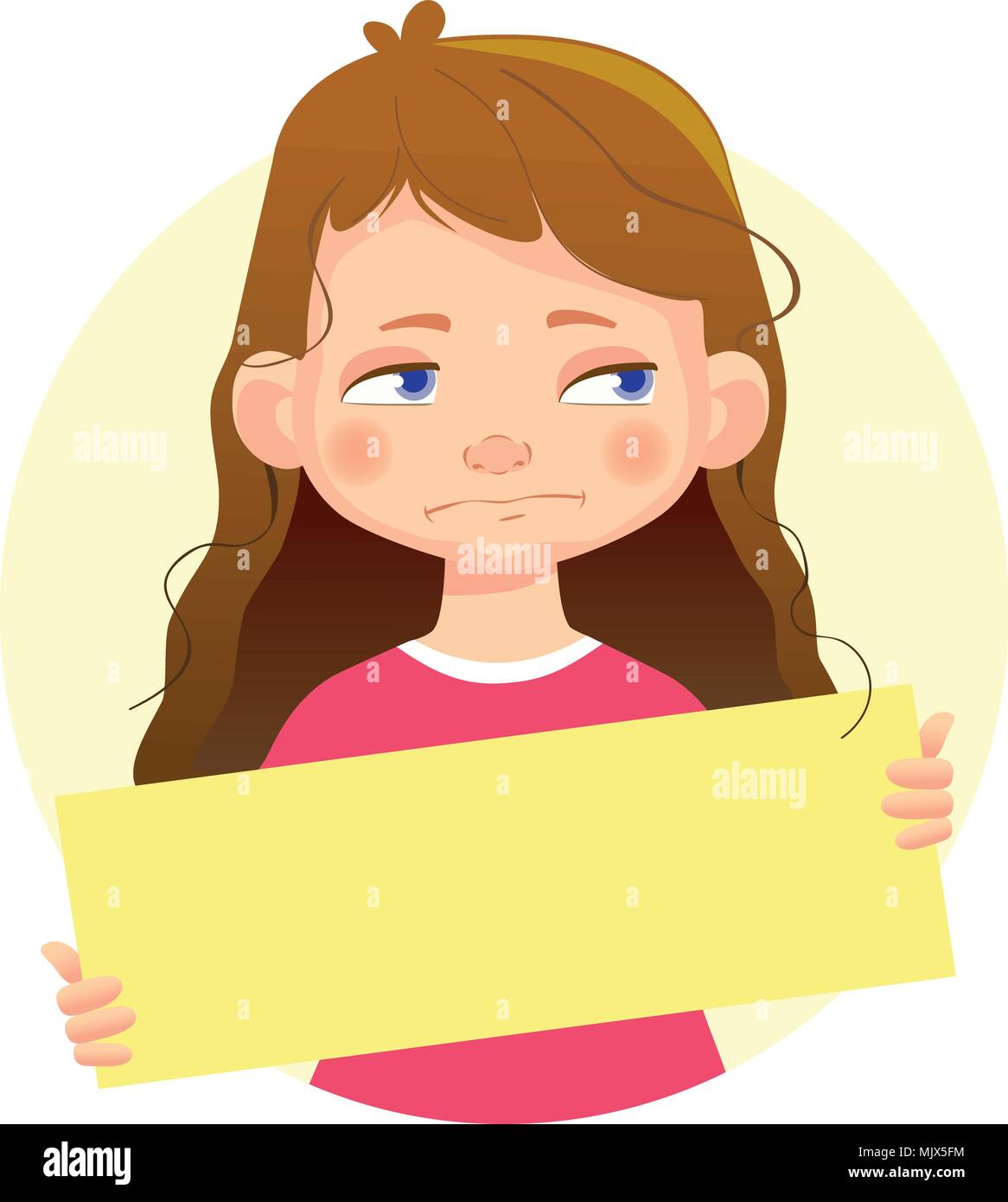 Girl holding blank poster Illustration de Vecteur