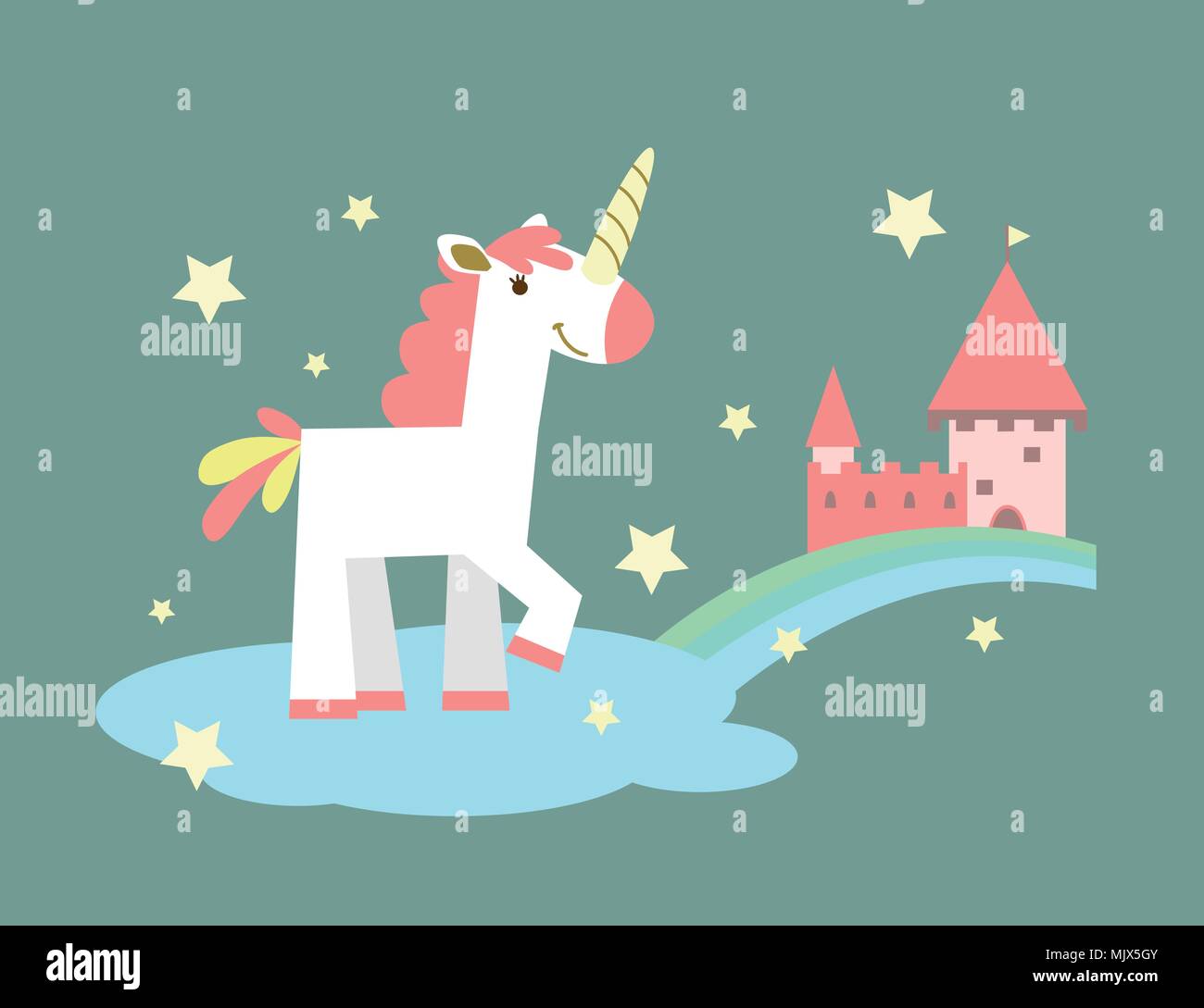 Licorne pr¨s du ch¢teau Stock