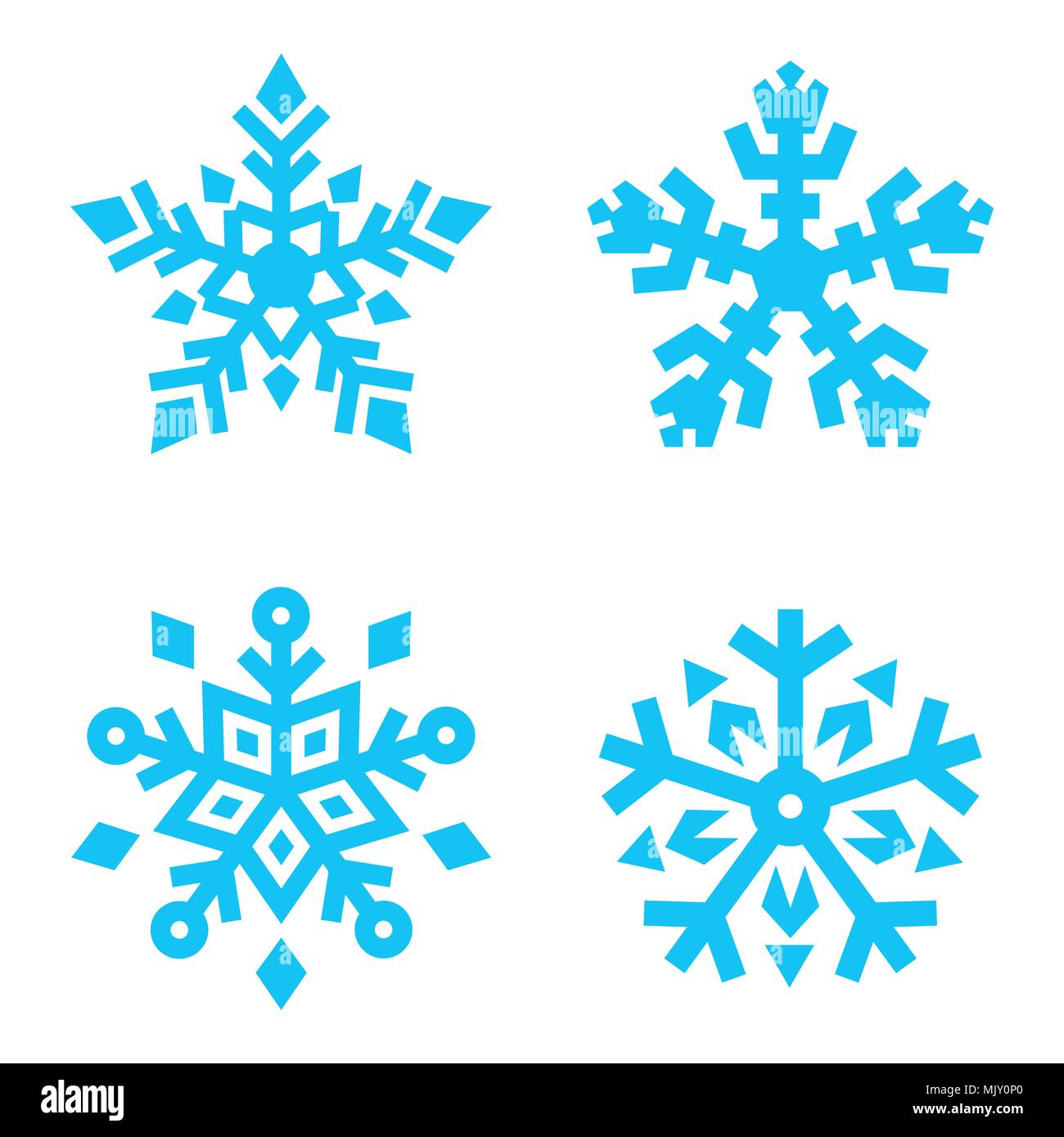 Ensemble de flocons isolé sur fond blanc. Vector illustration. Pour la conception web et l'interface d'application, aussi utile pour l'infographie. Snowflake Illustration de Vecteur
