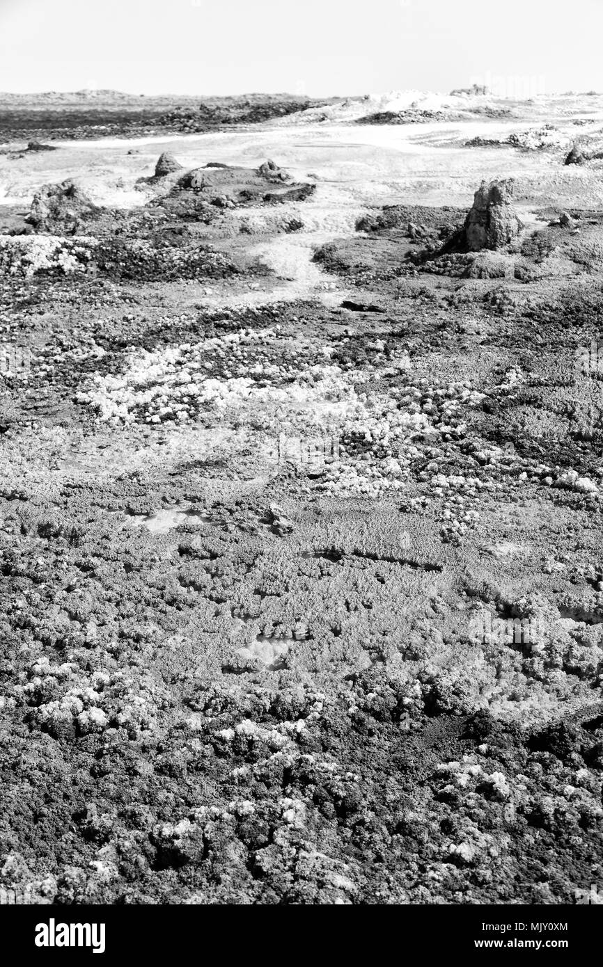Dans l'Afrique de l'Éthiopie de danakil dépression volcanique de soufre de l'acide et le lac dallol comme dans mars Banque D'Images