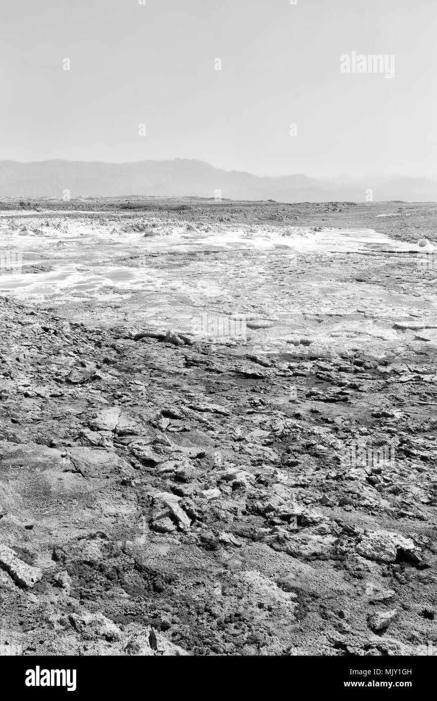 Dans l'Afrique de l'Éthiopie de danakil dépression volcanique de soufre de l'acide et le lac dallol comme dans mars Banque D'Images