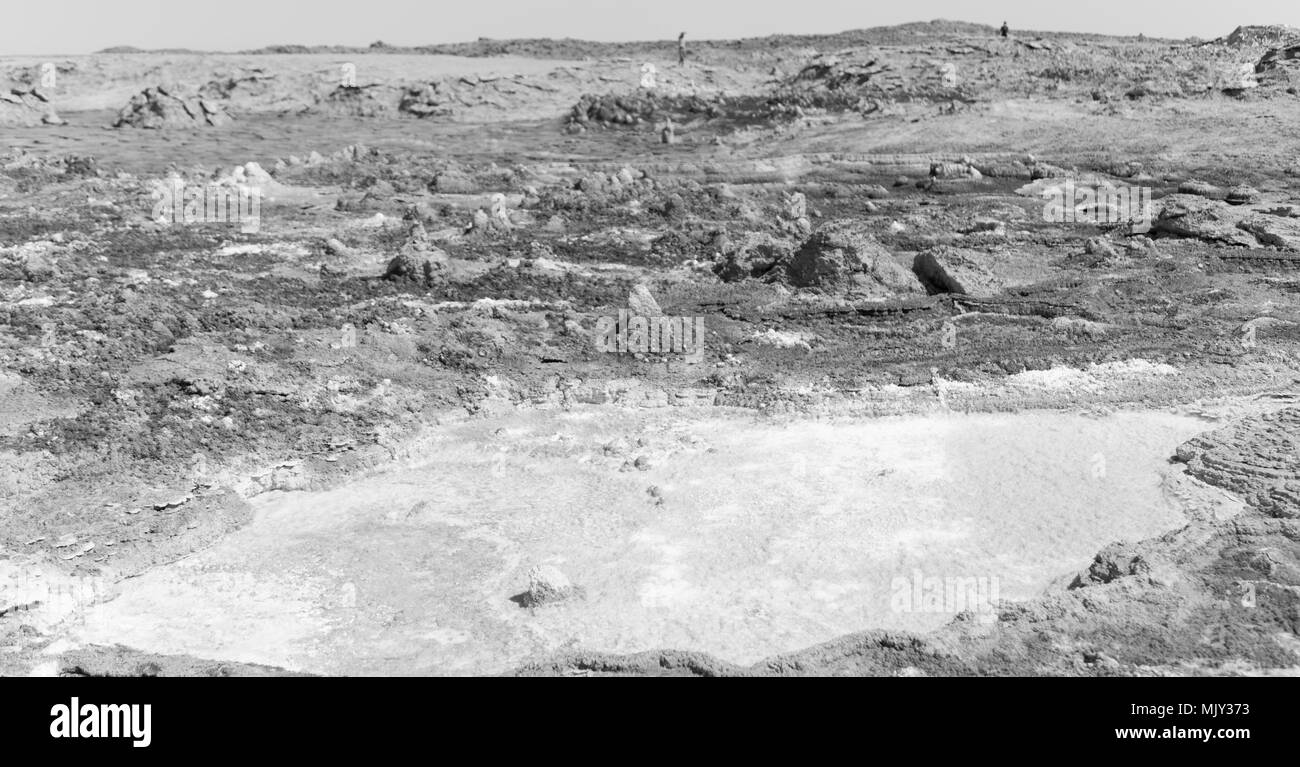 Dans l'Afrique de l'Éthiopie de danakil dépression volcanique de soufre de l'acide et le lac dallol comme dans mars Banque D'Images