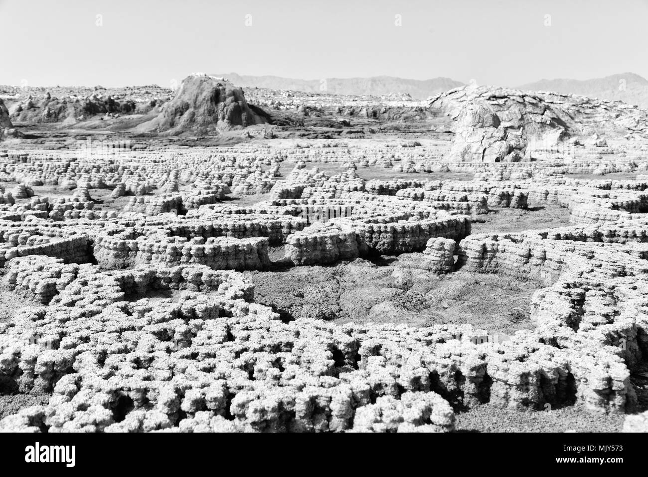 Dans l'Afrique de l'Éthiopie de danakil dépression volcanique de soufre de l'acide et le lac dallol comme dans mars Banque D'Images