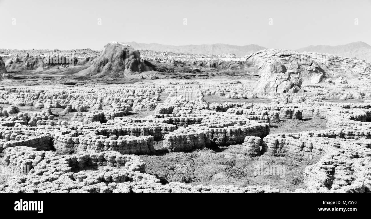 Dans l'Afrique de l'Éthiopie de danakil dépression volcanique de soufre de l'acide et le lac dallol comme dans mars Banque D'Images