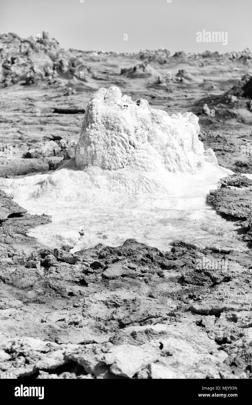 Dans l'Afrique de l'Éthiopie de danakil dépression volcanique de soufre de l'acide et le lac dallol comme dans mars Banque D'Images