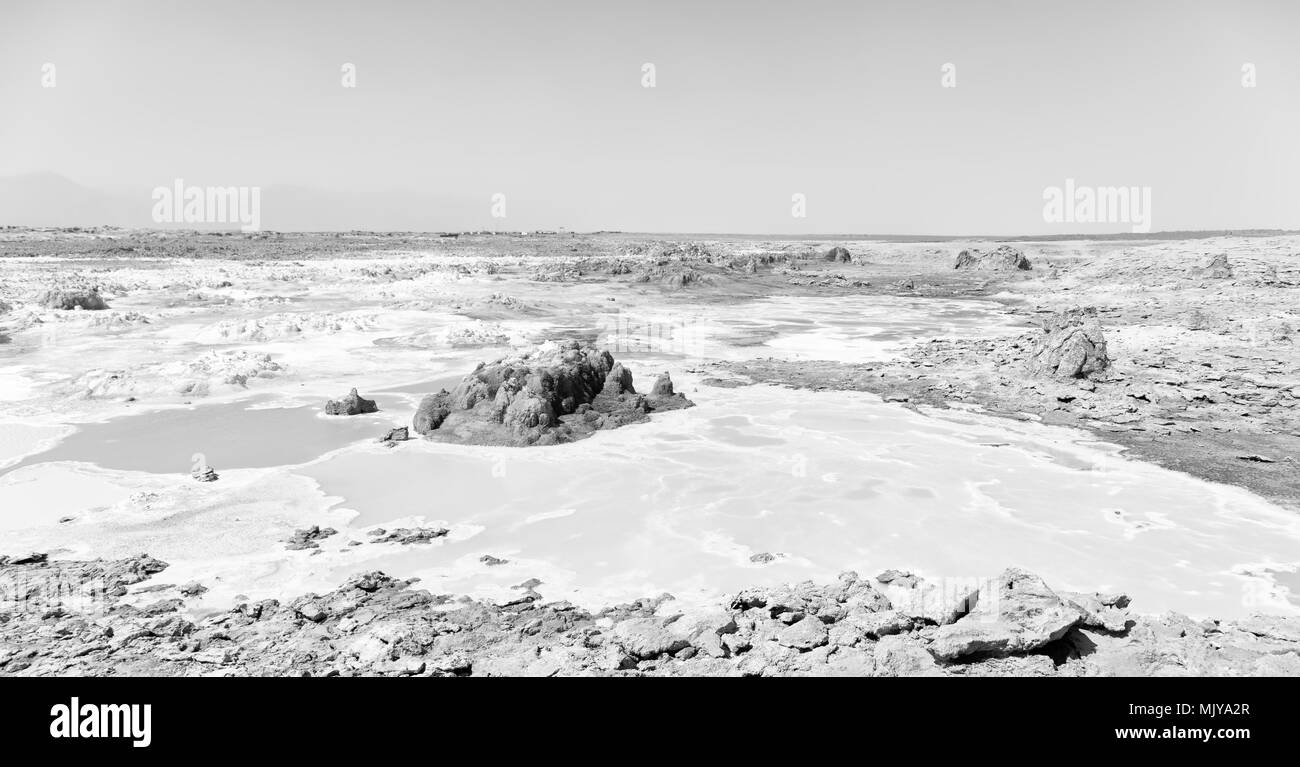 Dans l'Afrique de l'Éthiopie de danakil dépression volcanique de soufre de l'acide et le lac dallol comme dans mars Banque D'Images