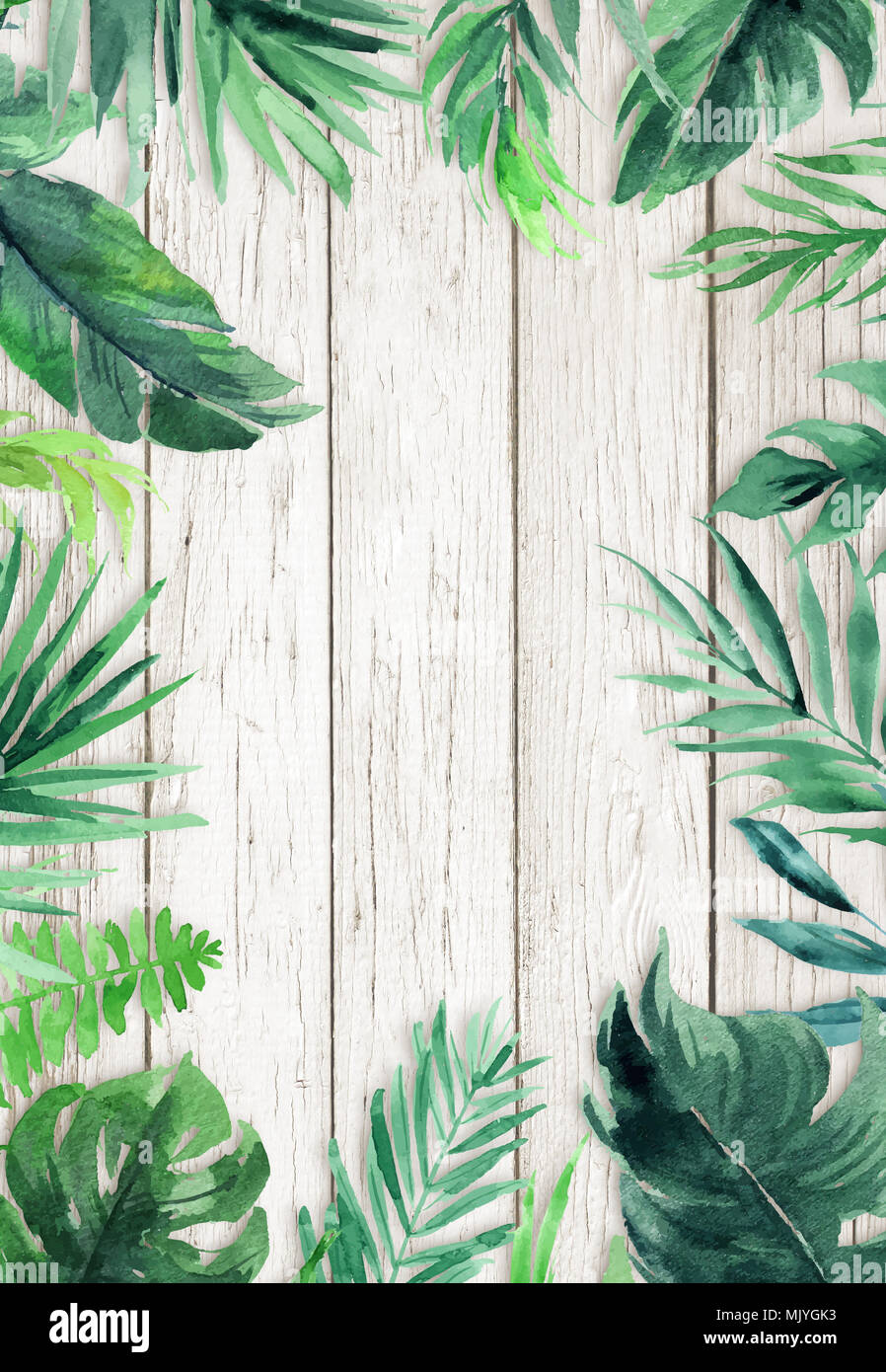 La brune verticale de l'été avec fond texturé en similibois feuilles naturelles border Banque D'Images