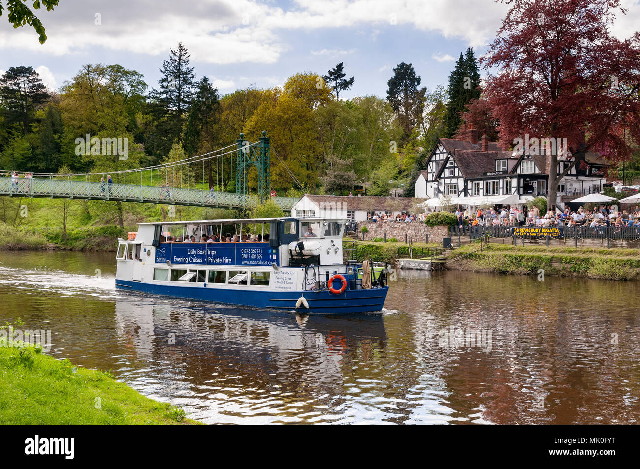 La rivière Severn Shrewsbury croisière BATEAU PLAISANCE Banque D'Images