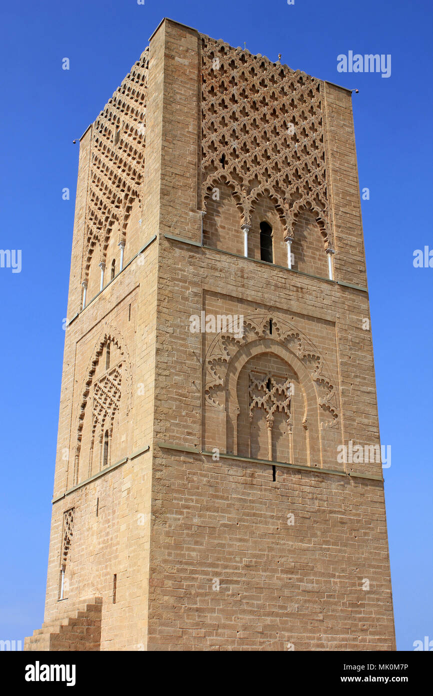 Tour Hassan alias Tour Hassan, Rabat, Maroc Banque D'Images