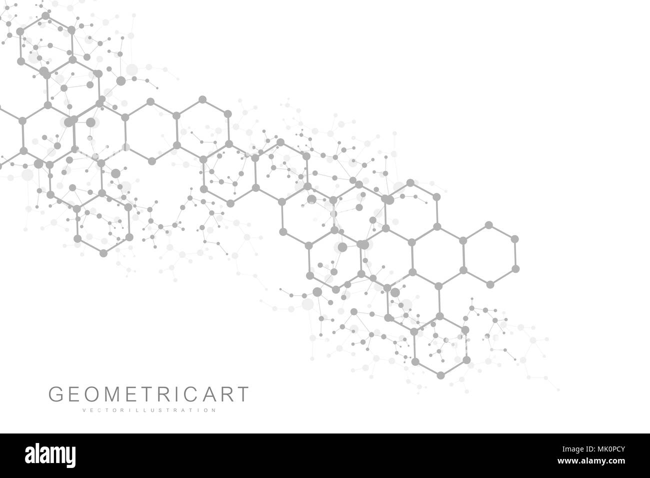Résumé fond hexagonal. Big La visualisation de données. Connexion au réseau mondial. La science médicale, de la technologie, de l'arrière-plan. Vector illustration. Illustration de Vecteur