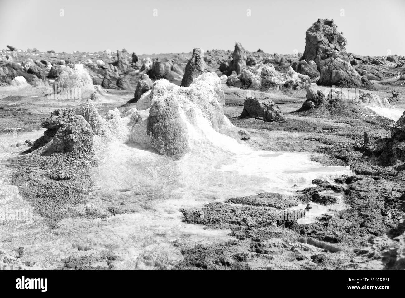Dans l'Afrique de l'Éthiopie de danakil dépression volcanique de soufre de l'acide et le lac dallol comme dans mars Banque D'Images