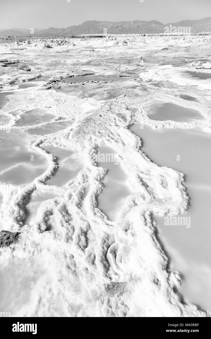 Dans l'Afrique de l'Éthiopie de danakil dépression volcanique de soufre de l'acide et le lac dallol comme dans mars Banque D'Images