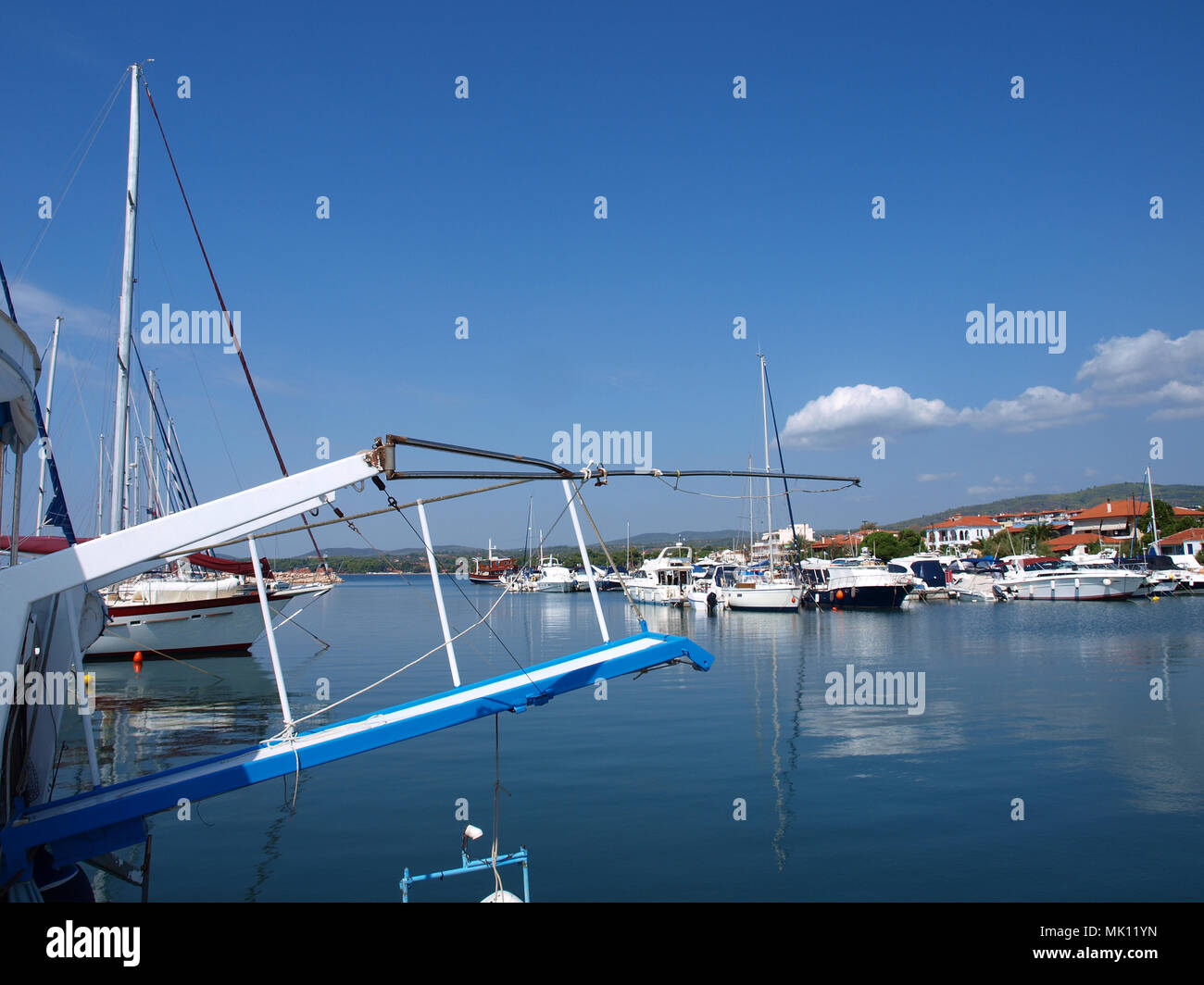 Port de Nikiti-Sithonia péninsule de Halkidiki Grèce Banque D'Images