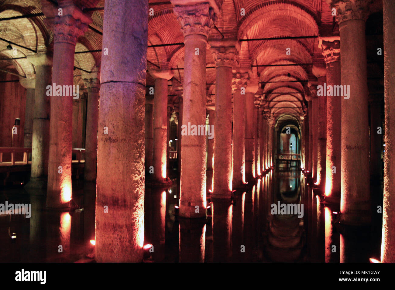 La citerne souterraine Yerebatan Sarnici en turc à Istanbul Turquie Banque D'Images
