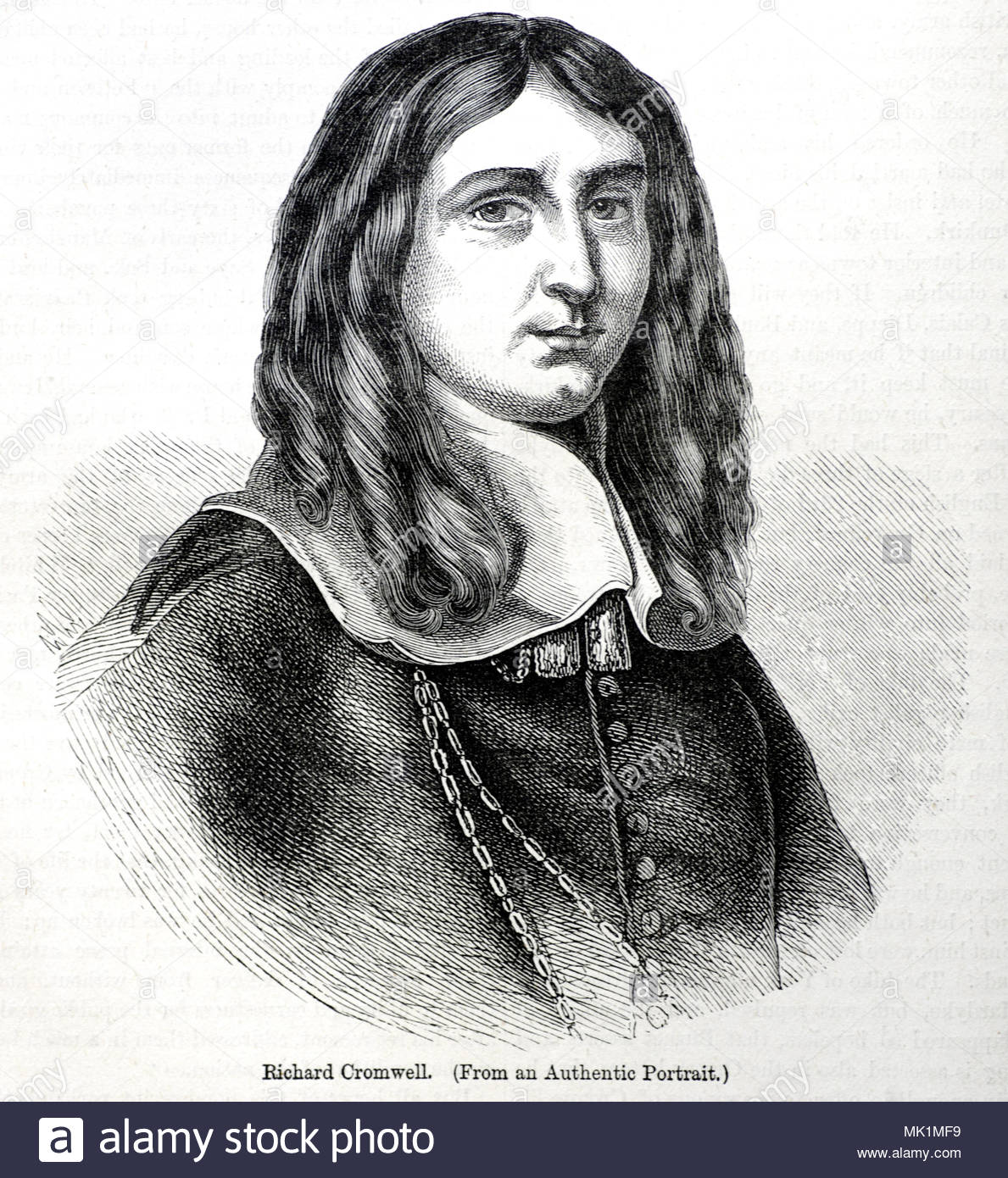 Richard Cromwell 1626 - 1712 est devenu le deuxième Lord Protecteur d'Angleterre, l'Écosse et l'Irlande, et a été l'un des deux seuls hommes à devenir le chef de l'Etat français, l'autre étant son père, Oliver Cromwell, de qui il a hérité de la poster, antique illustration de circa 1880 Banque D'Images