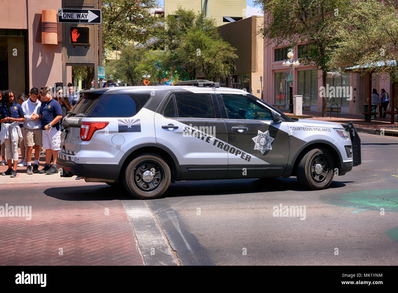 Arizona State Trooper véhicule en centre-ville de Tucson AZ Banque D'Images