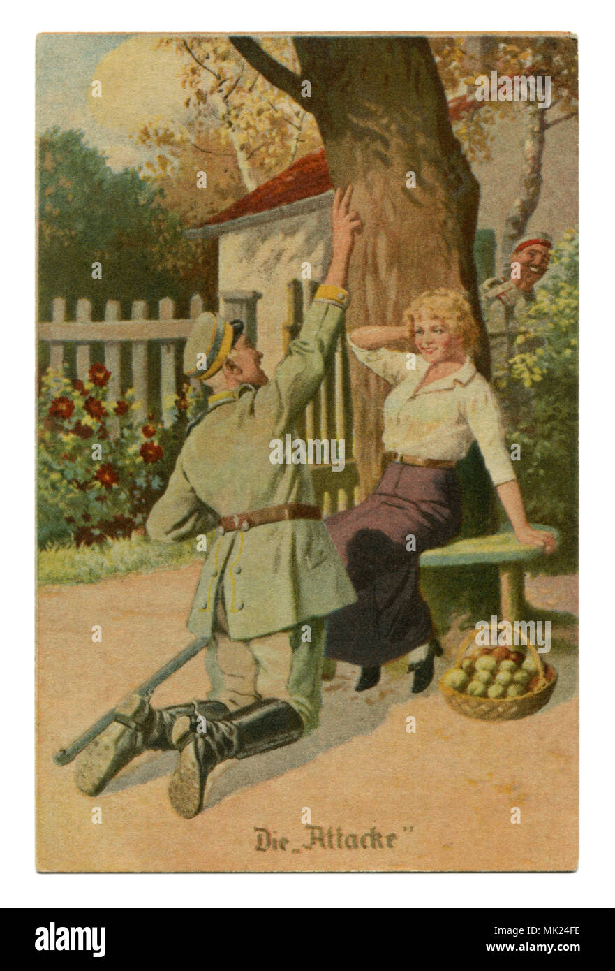 Ancienne Carte Postale Militaire Allemand Serie Humoristique Toujours Professionnel 9 Attaque La Premiere Guerre Mondiale 1914 1918 Allemagne Photo Stock Alamy