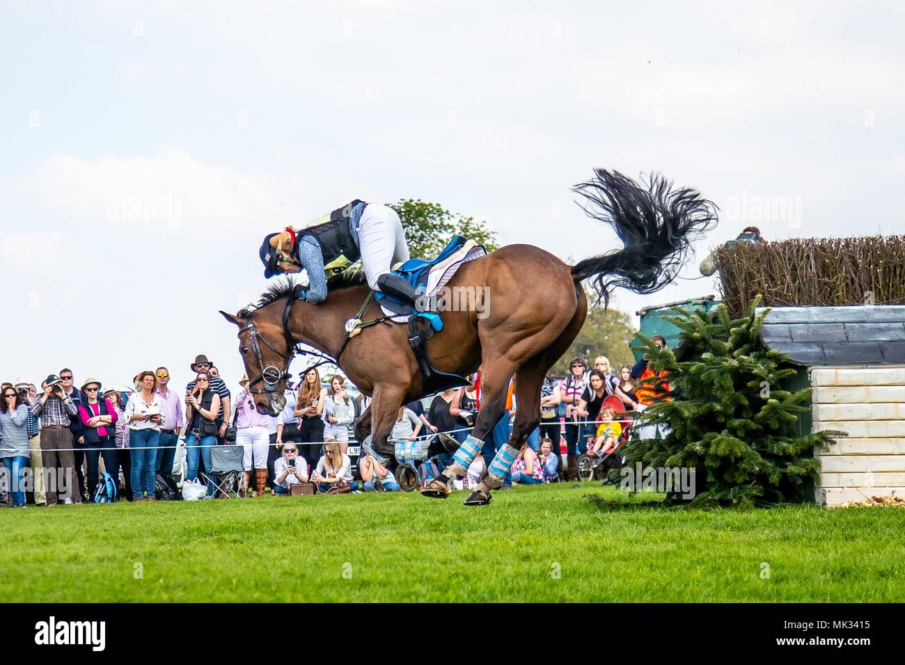 Cross Country. Ben Hobday. Mulry's Error.GBR.Joules Corner.Clôture 26. Badminton Horse Trials Mitsubishi. Le Badminton. UK. 05/05/2018. Banque D'Images