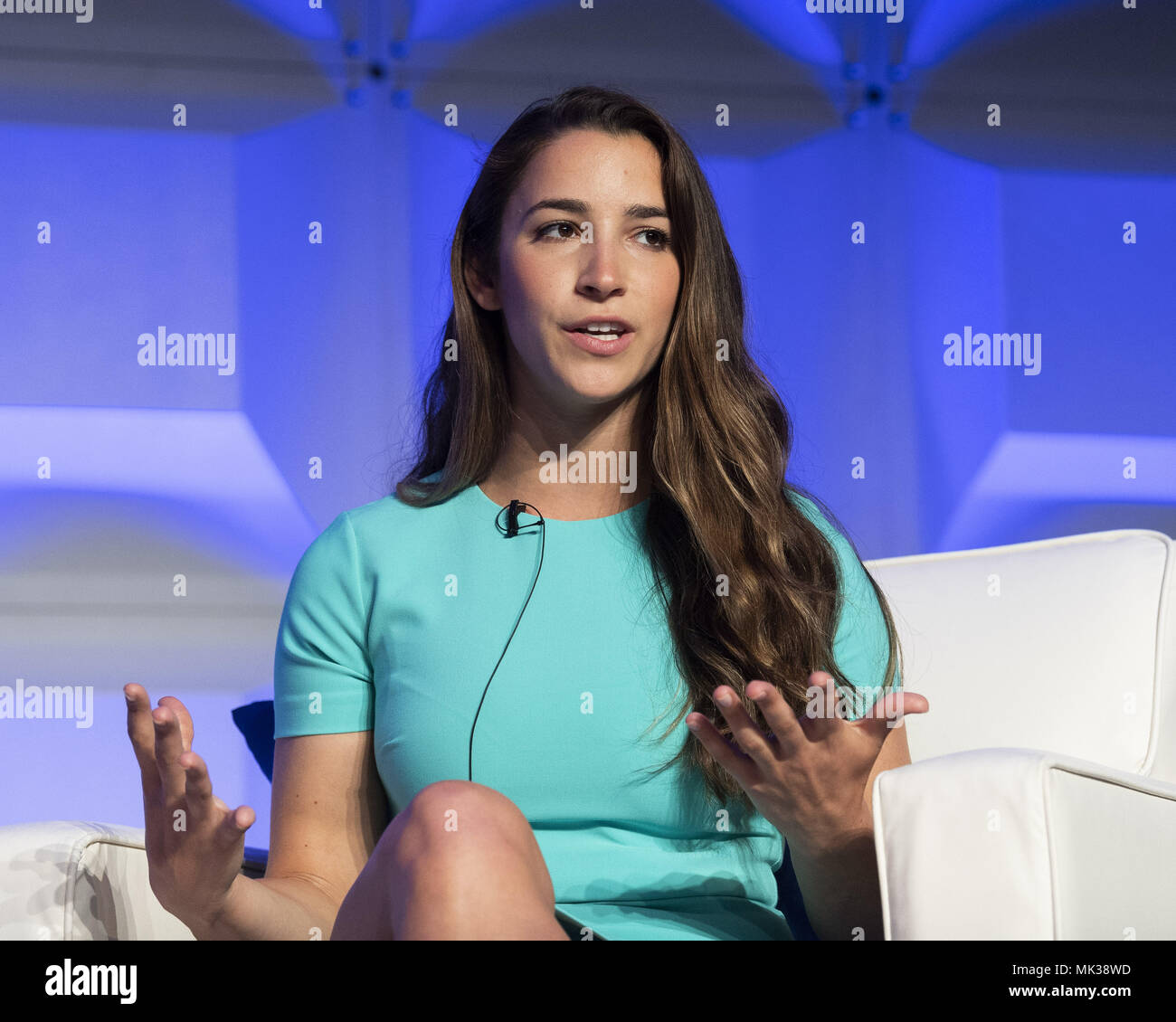 Washington, DC, USA. 6 mai, 2018. ALY RAISMAN, Champion du Monde gymnaste et militante, à l'Anti-Defamation League (ADL) Sommet du Leadership national à Washington, DC, le 6 mai 2018 Crédit : Michael Brochstein/ZUMA/Alamy Fil Live News Banque D'Images