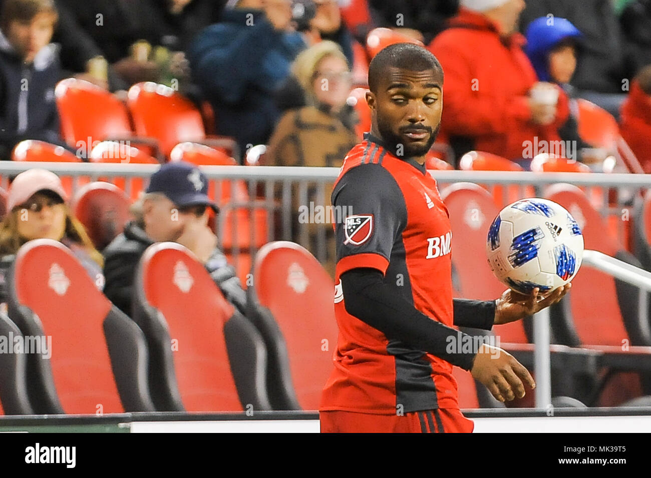 Au cours de 2018 Ashtone Morgan MLS Saison régulière match entre FC de Toronto (Canada) et l'Union de Philadelphie (USA) au BMO Field (score 3:0). Banque D'Images