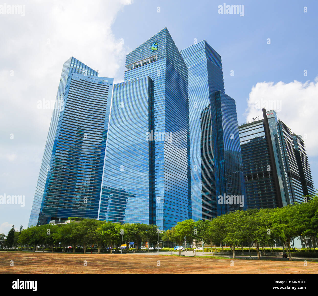 Marina Bay Financial Centre à Marina Bay, Singapour. Banque D'Images