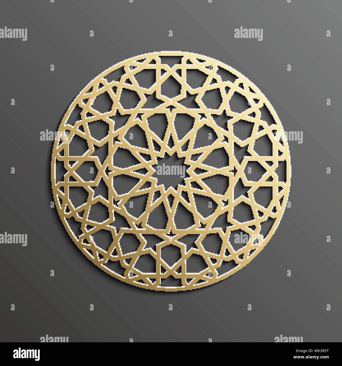 3d mandala islamique sur fond d'or ronde sombre l'ornement. Texture musulmane Architecture . Brochures invitation ,le persan motif design. Illustration de Vecteur