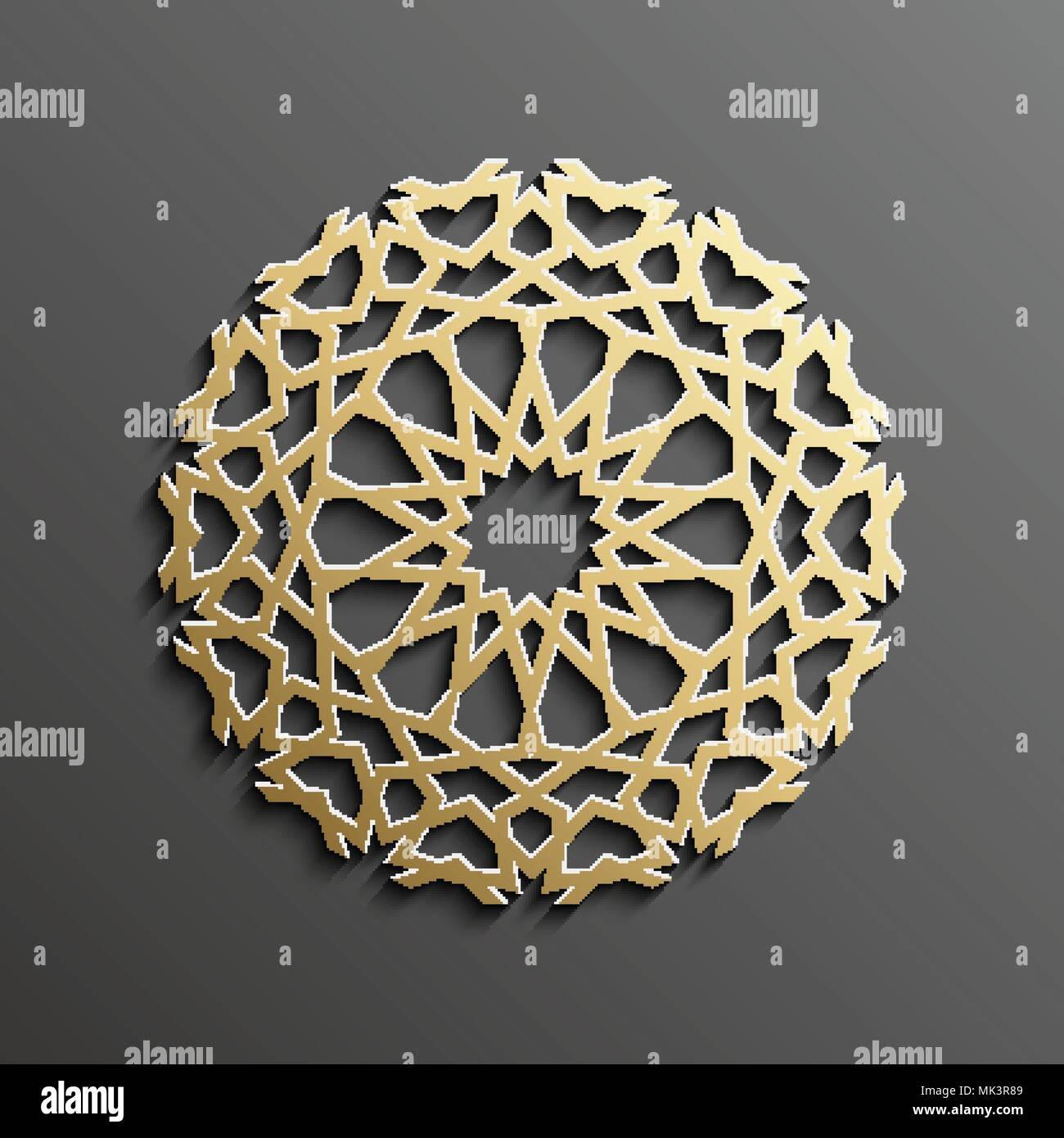 3d mandala islamique sur fond d'or ronde sombre l'ornement. Texture musulmane Architecture . Brochures invitation ,le persan motif design. Illustration de Vecteur