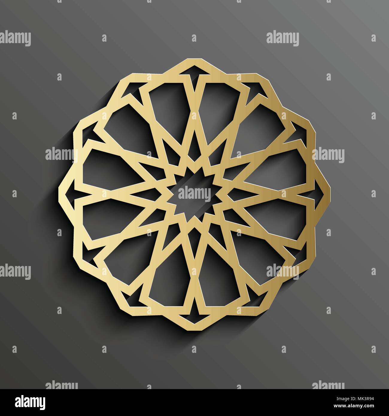 3d mandala islamique sur fond d'or ronde sombre l'ornement. Texture musulmane Architecture . Brochures invitation ,le persan motif design. Illustration de Vecteur