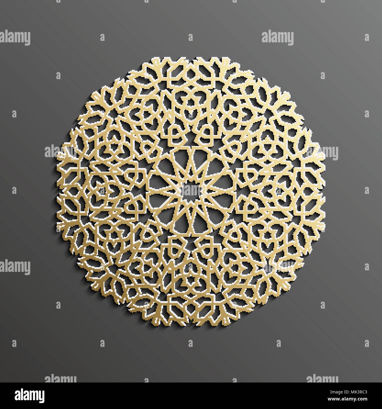 3d mandala islamique sur fond d'or ronde sombre l'ornement. Texture musulmane Architecture . Brochures invitation ,le persan motif design. Illustration de Vecteur