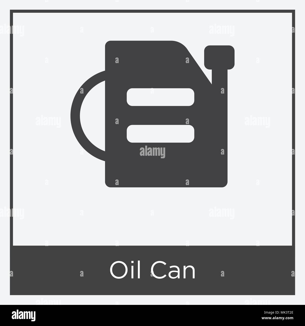 L'icône peut d'huile isolé sur fond blanc avec cadre gris, signe et symbole Illustration de Vecteur