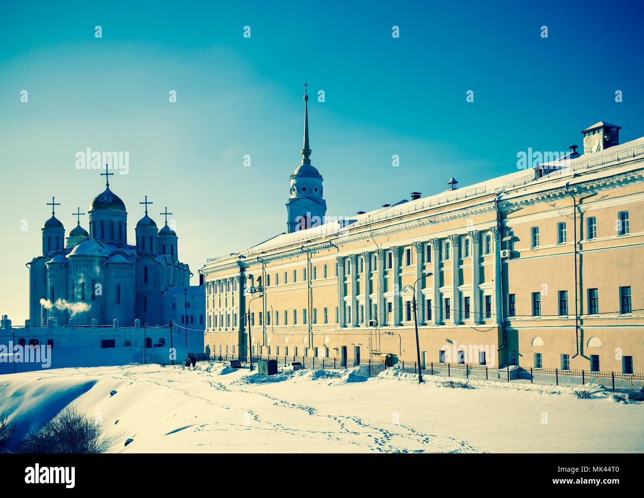 Cathédrale de l'assomption à Vladimir en hiver (construite entre 1158-1160. La Russie Banque D'Images