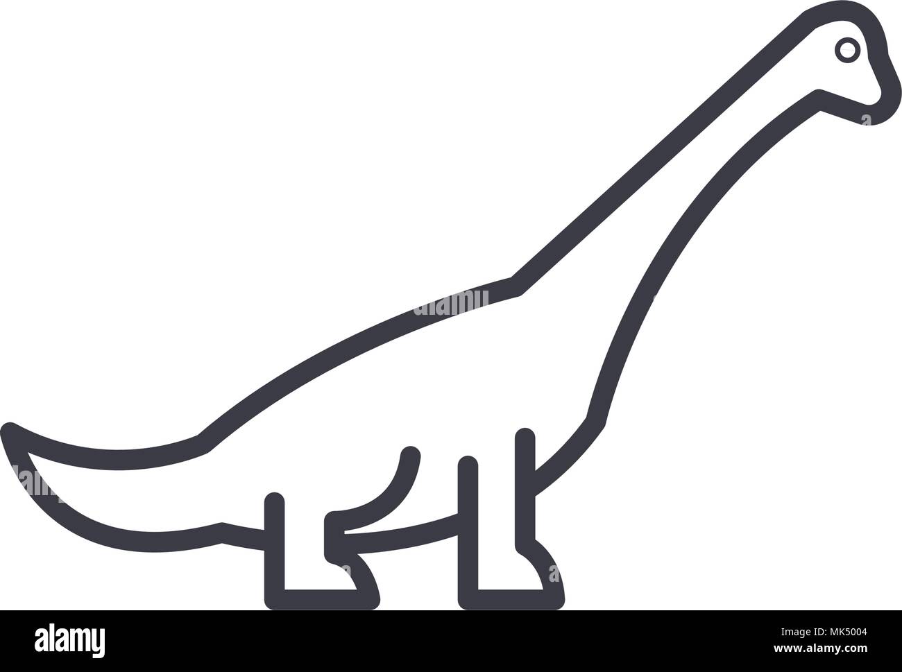 L'icône de la ligne du vecteur brachiosaure, signe, l'illustration en arrière-plan, coups modifiable Illustration de Vecteur