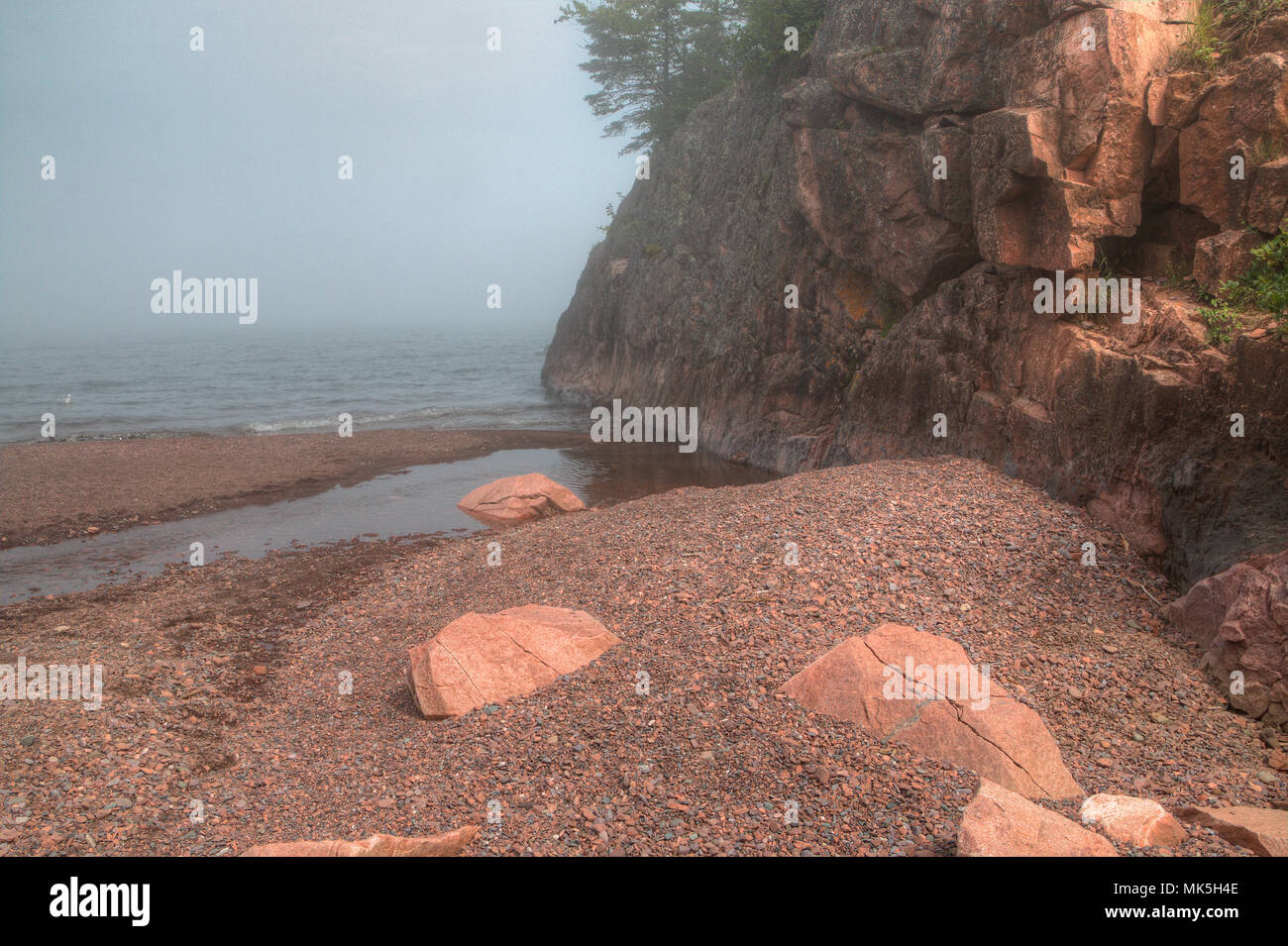 L'agate Beach est situé sur la rive du lac Supérieur à Silver Bay, Minnesota Banque D'Images